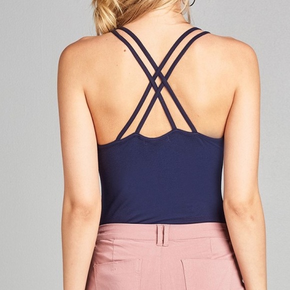 V-Neck Double Strap Bodysuit - Picture 2 of 3